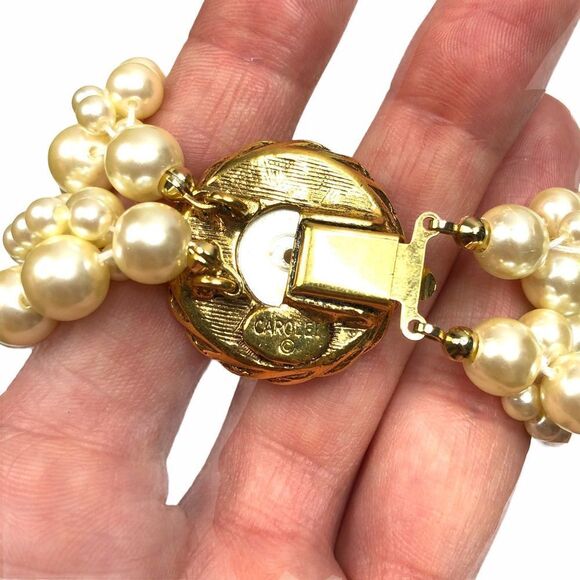Carolee Torsade Multi-strand Pearl Necklace Diana style - Picture 5 of 8